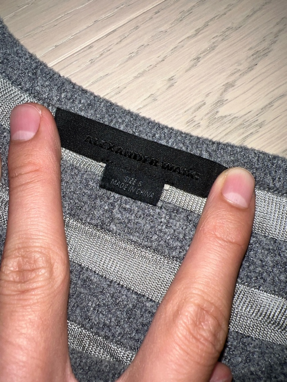Alexander Wang Gray Striped Knit Midi Dress - Picture 2 of 5